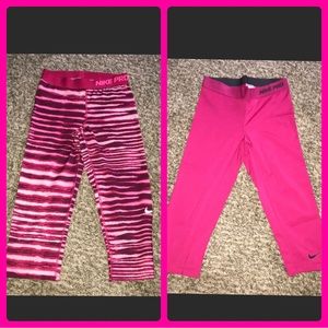 Set of two Nike Dri Fit running capris